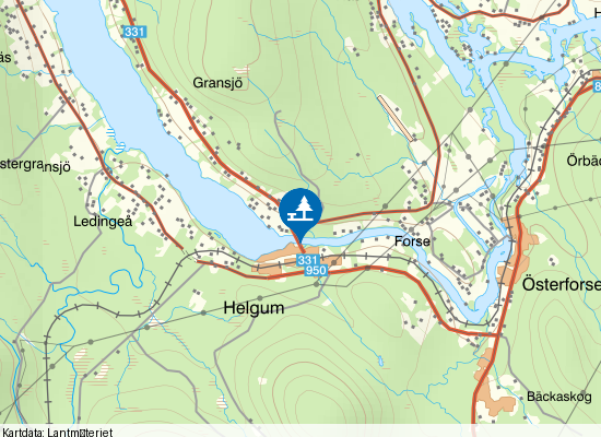 Helgumsjön på kartan