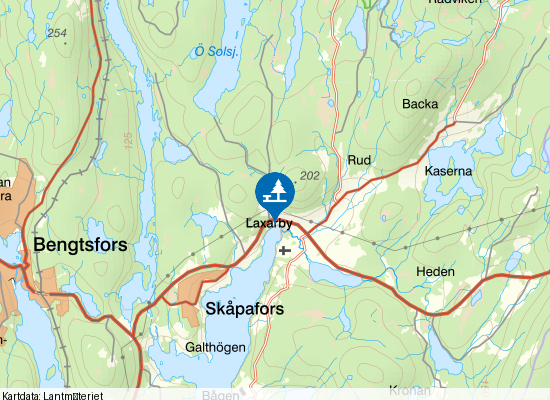 Vägficka Laxsjön på kartan