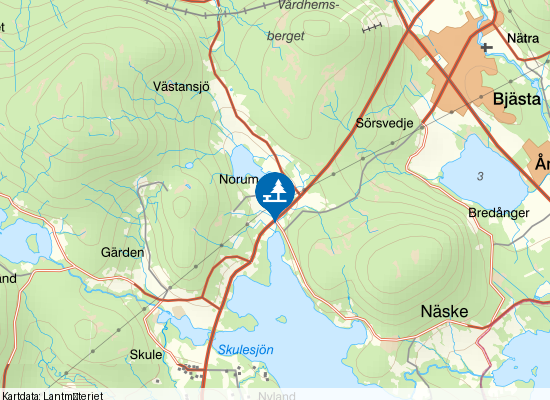 Norr om Docksa på kartan