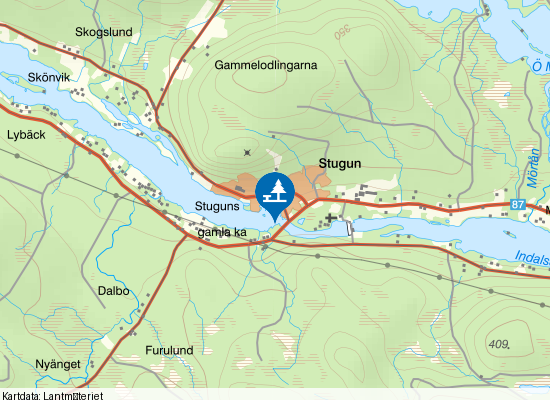 Indalsälven, Stugun på kartan