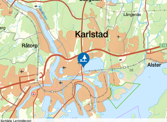 Kroppkärrssjön på kartan