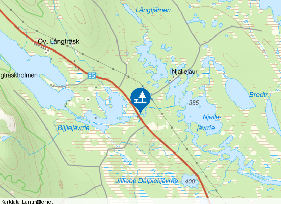 Långträskälven på kartan