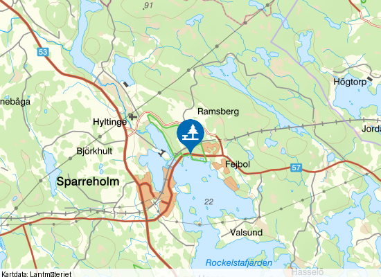 Sparreholmsbadet på kartan