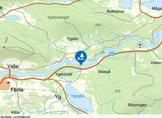 Vägficka Ljusnan på kartan