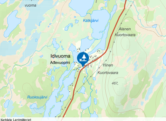 Idivuoma på kartan