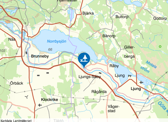 Rastplats Sjöbacka på kartan