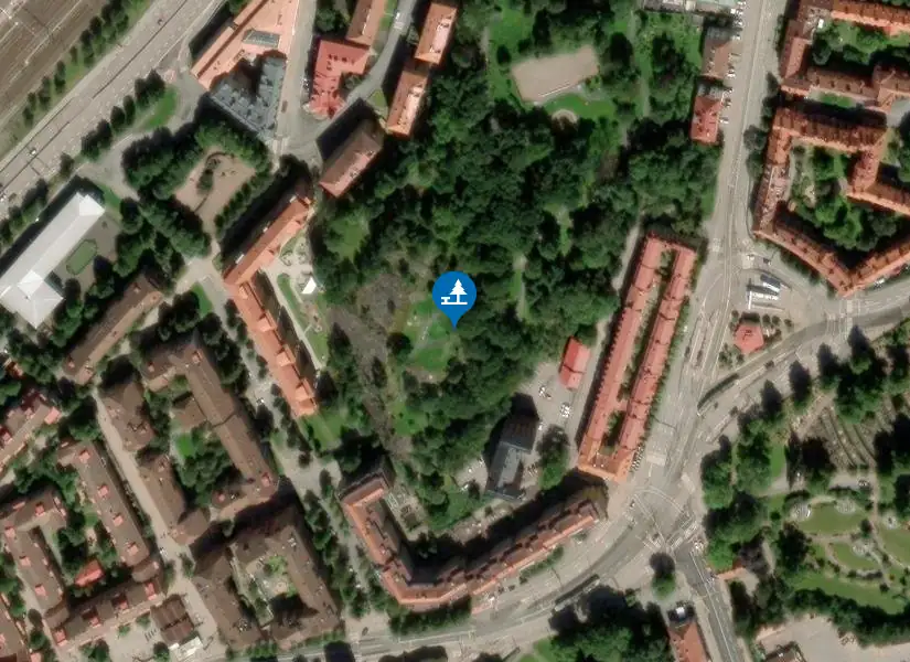 Satellitbild över Redbergsparken