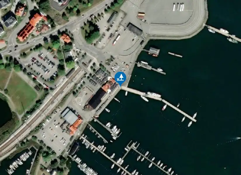 Satellitbild över Fiskebodarna Nynäshamn