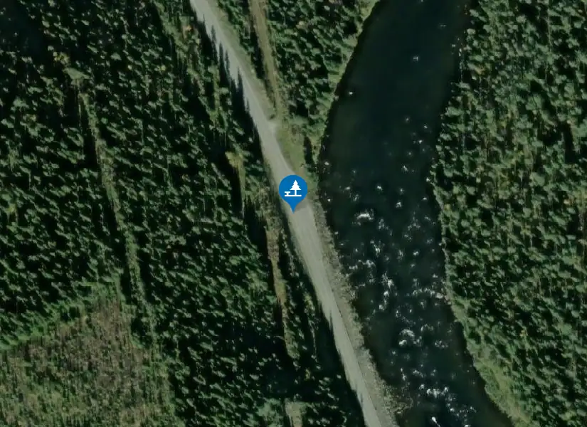Satellitbild över Vindelälven, Vägficka